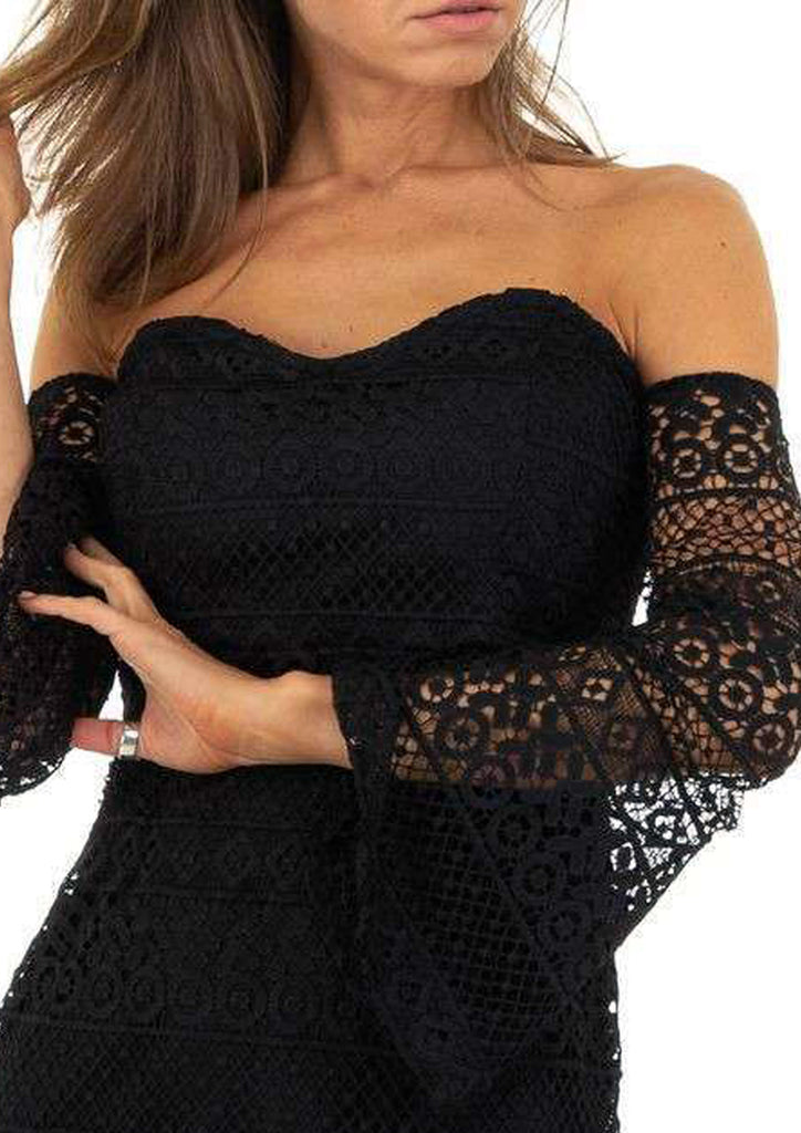 Robes bustier dentelle : noir