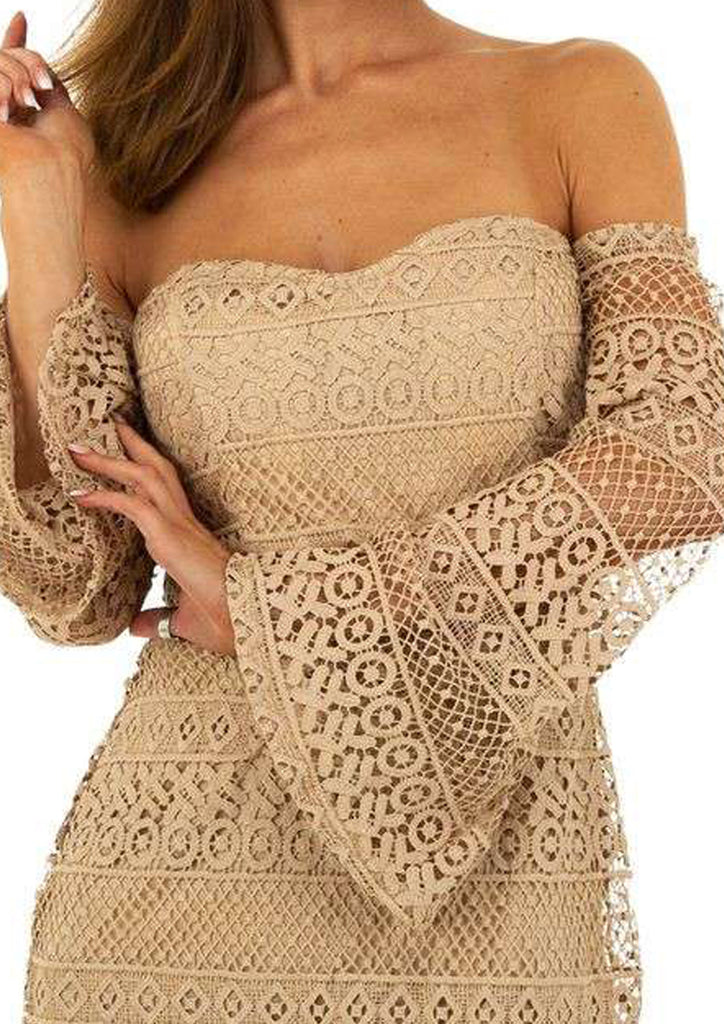 Robes bustier dentelle : khaki