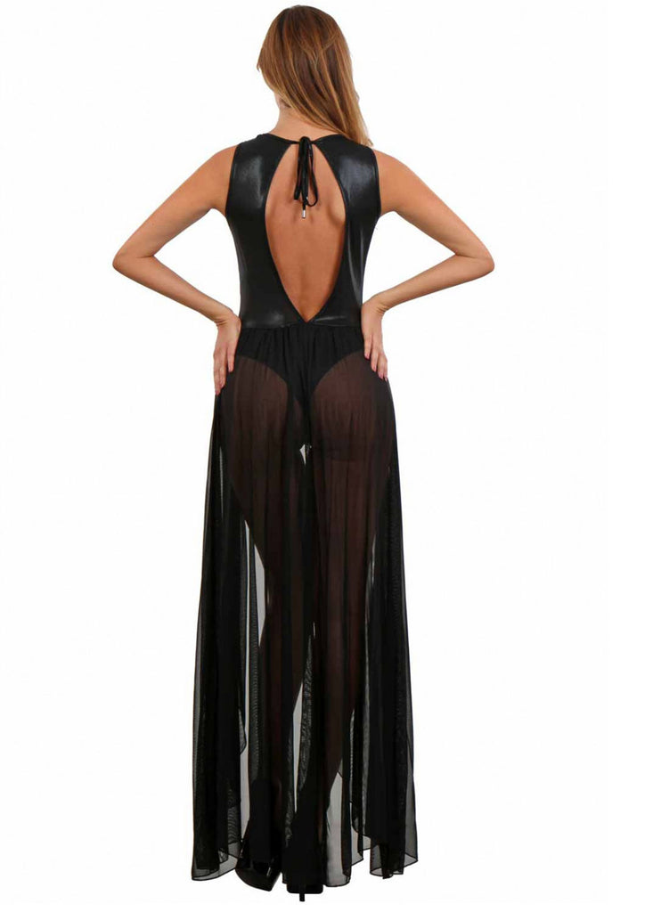 Robes longue body moulant jupe tulle : noir