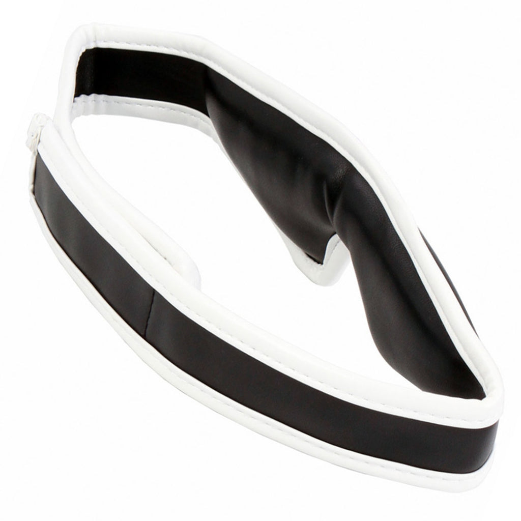 Bandeau molletonné simili cuir  : noir / blanc
