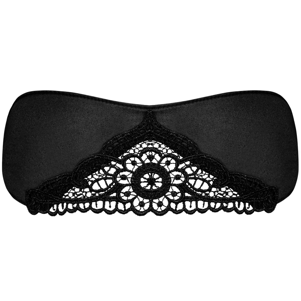 Masque bandeau avec une bande dentelle  : noir