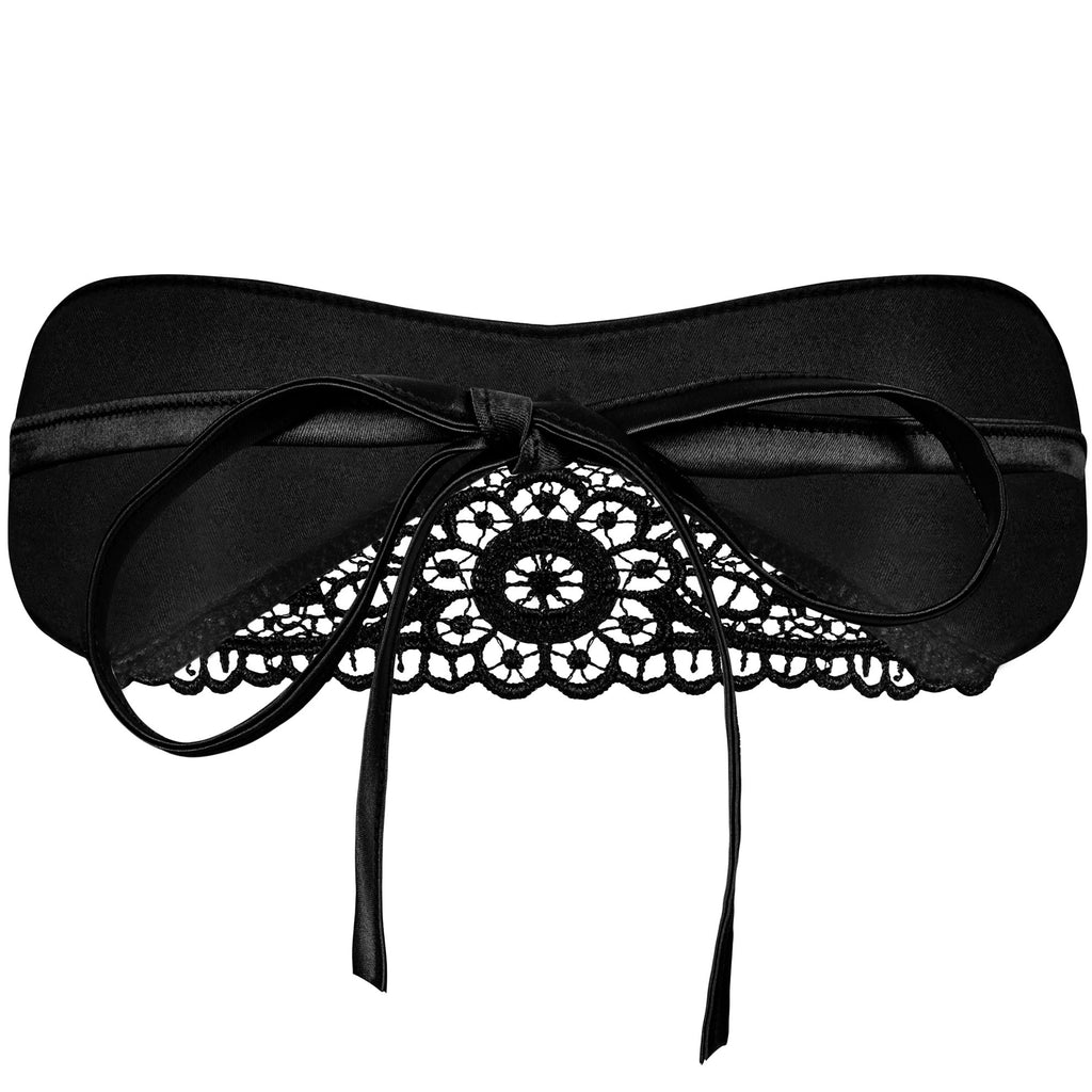 Masque bandeau avec une bande dentelle  : noir