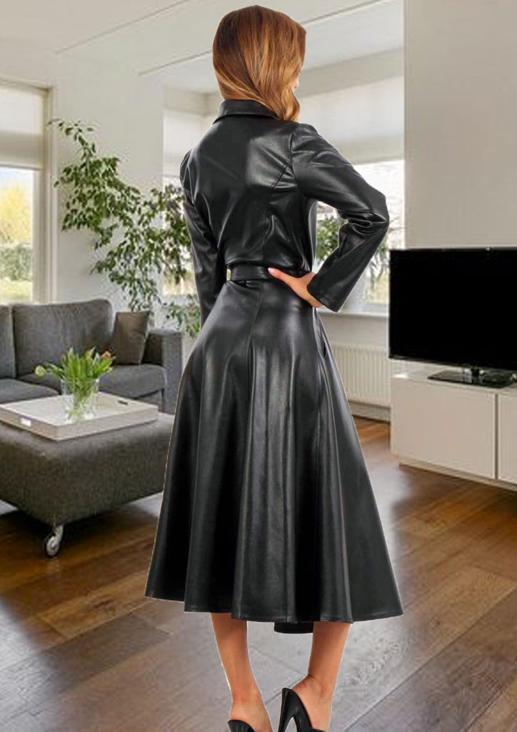 Manteau en similicuir : noir